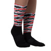 Bred Reimagined 4s DopeSkill Sublimated Socks Abstract Tiger Graphic