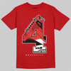 Jordan 4 Retro Toro Bravo DopeSkill T-Shirt No.4 Graphic Streetwear - Red