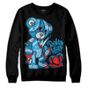 Jordan 4 Retro Military Blue DopeSkill Sweatshirt Broken Heart Graphic Streetwear - Black