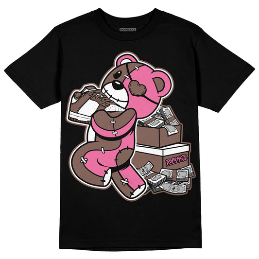 Dunk Low Smokey Mauve Playful Pink DopeSkill T-Shirt Bear Steals Sneaker Graphic Streetwear - Black