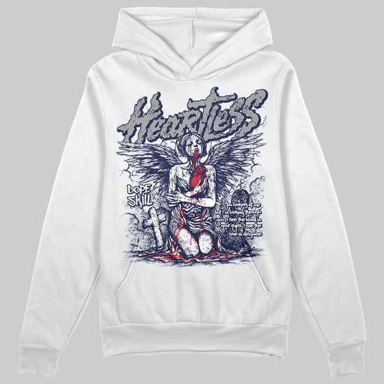 Jordan 3 "Midnight Navy" DopeSkill Hoodie Sweatshirt Heartless Graphic Streetwear - White