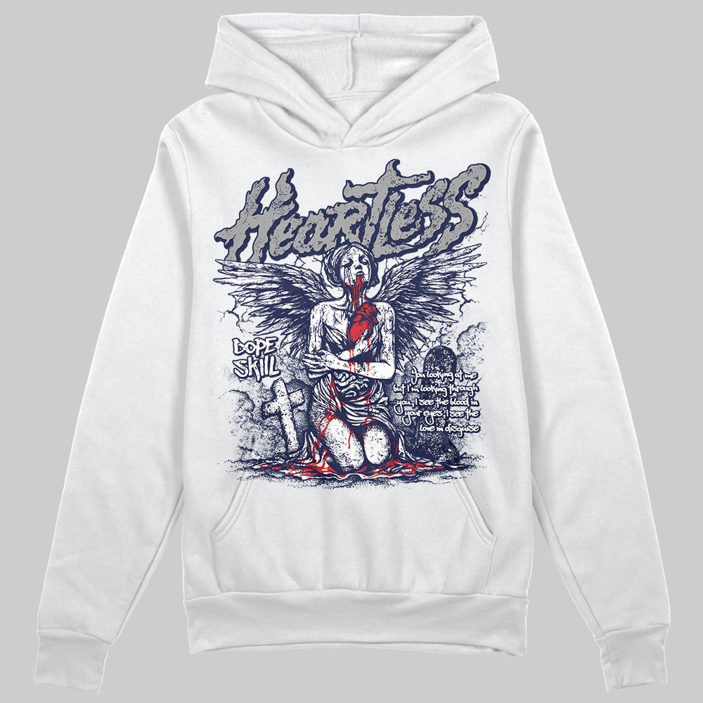 Jordan 3 "Midnight Navy" DopeSkill Hoodie Sweatshirt Heartless Graphic Streetwear - White