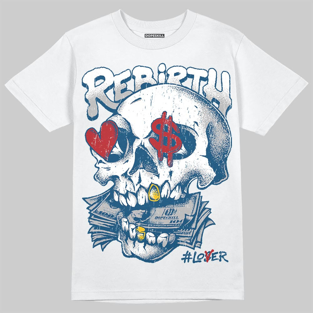 Jordan 12 Retro French Blue (2025) DopeSkill T-Shirt Rebirth Graphic Streetwear - White 