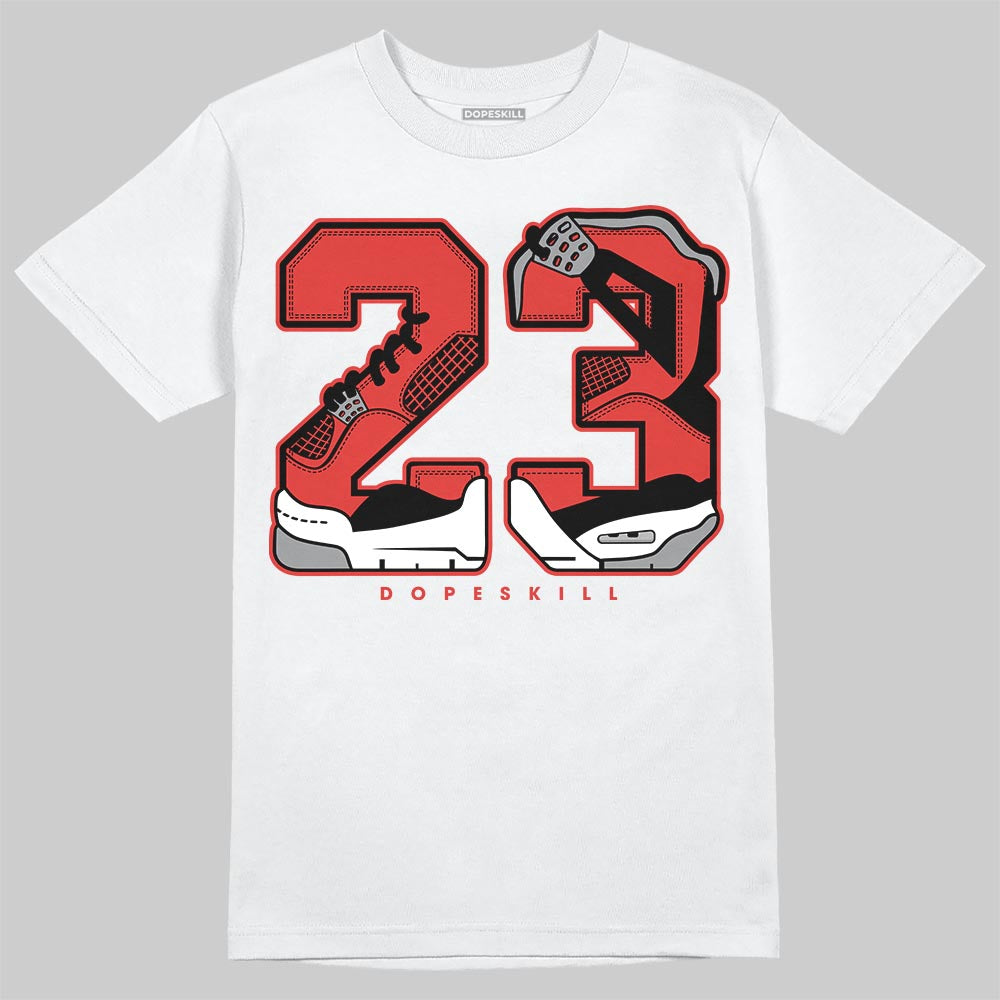 Jordan 4 Retro Toro Bravo DopeSkill T-Shirt 23 with 4s Pattern Graphic Streetwear - White