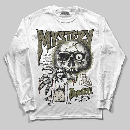 Jordan 3 “Medium Olive” aka “Family Affair” DopeSkill Long Sleeve T-Shirt Mystery Ghostly Grasp Graphic Streetwear - White