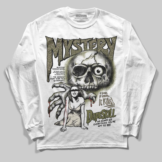 Jordan 3 “Medium Olive” aka “Family Affair” DopeSkill Long Sleeve T-Shirt Mystery Ghostly Grasp Graphic Streetwear - White