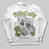 Jordan 4 GS “Light Lemon Twist” DopeSkill Long Sleeve T-Shirt Feeling Lucky Graphic Streetwear - White