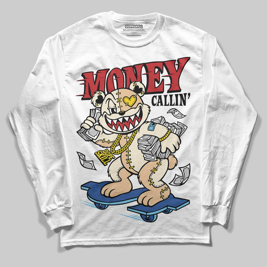 Jordan 17 Retro Low SP Infinite Archives DopeSkill Long Sleeve T-Shirt Money Callin' Graphic Streetwear - White 