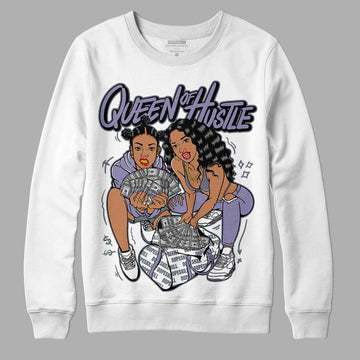 Jordan 5 Retro Low Indigo Haze DopeSkill Sweatshirt Queen Of Hustle Graphic Streetwear - White