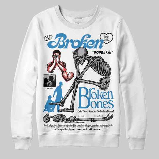 Jordan 3 Retro OG Rare Air DopeSkill Sweatshirt Broken Bones Graphic Streetwear - White