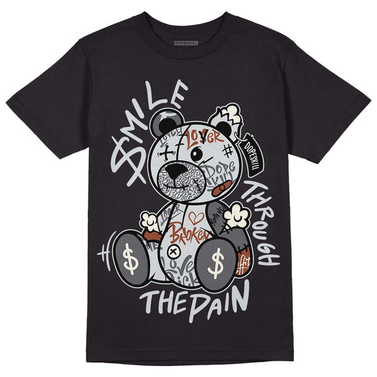 Jordan 1 Retro Low OG Black Cement DopeSkill T-Shirt Smile Through The Pain Graphic Streetwear - Black