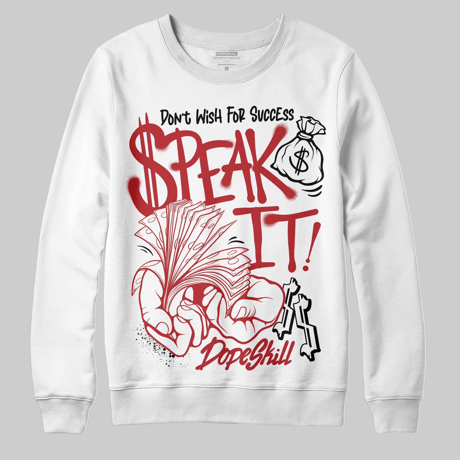 Jordan 1 Retro High OG Black Toe Reimagined DopeSkill Sweatshirt Speak It Graphic Streetwear - White