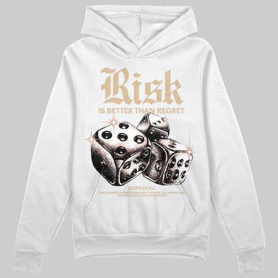 TAN Sneakers DopeSkill Hoodie Risk Is Better Than Regret Graphic Streetwear - White 