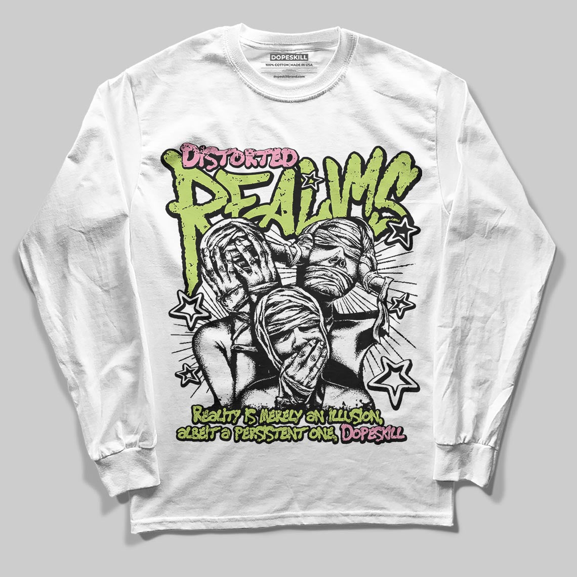 Chase B x Travis Scott x Jordan Jumpman Jack DopeSkill Long Sleeve T-Shirt Distorted Realms Graphic Streetwear - White