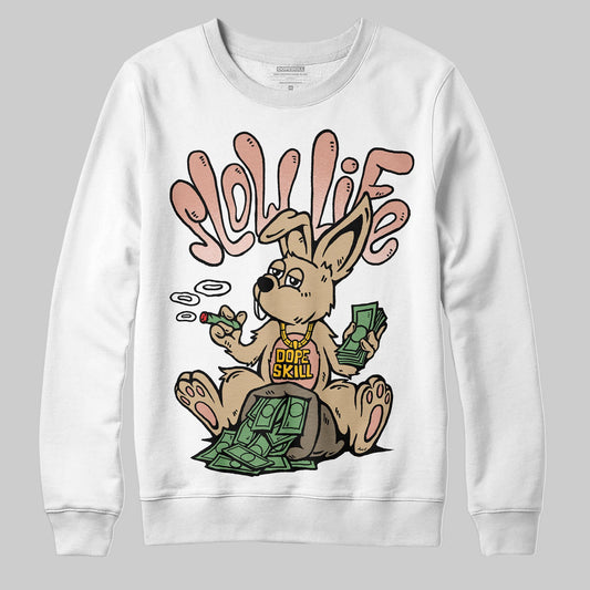 TAN Sneakers DopeSkill Sweatshirt Slow Life Graphic Streetwear - White 