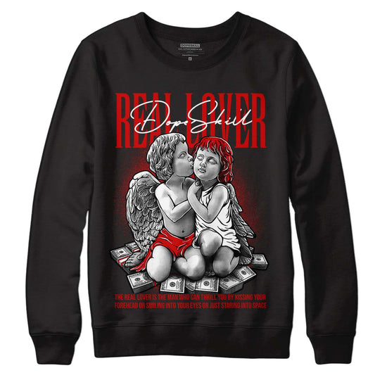 Jordan 1 Retro Low "Black Toe" DopeSkill Sweatshirt Real Lover Graphic Streetwear - Black