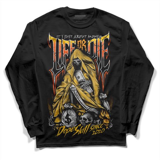 Yellow Sneakers DopeSkill Long Sleeve T-Shirt Life or Die Graphic Streetwear - Black