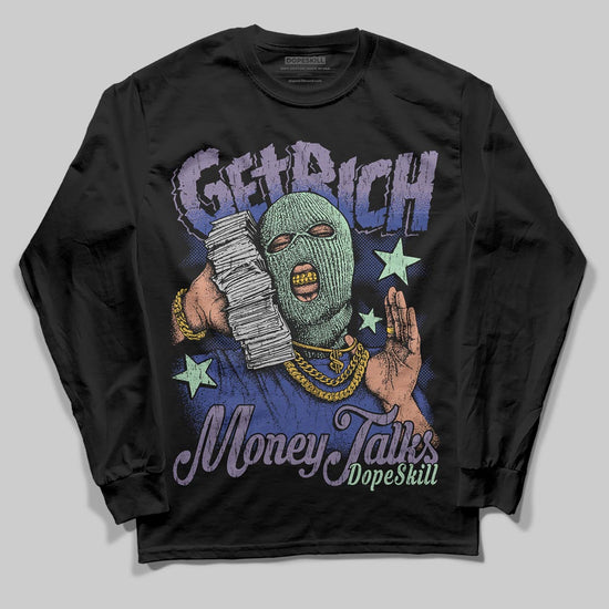 Jordan 1 Retro Low OG Zion Williamson Voodoo Alternate DopeSkill Long Sleeve T-Shirt Get Rich Graphic Streetwear - Black