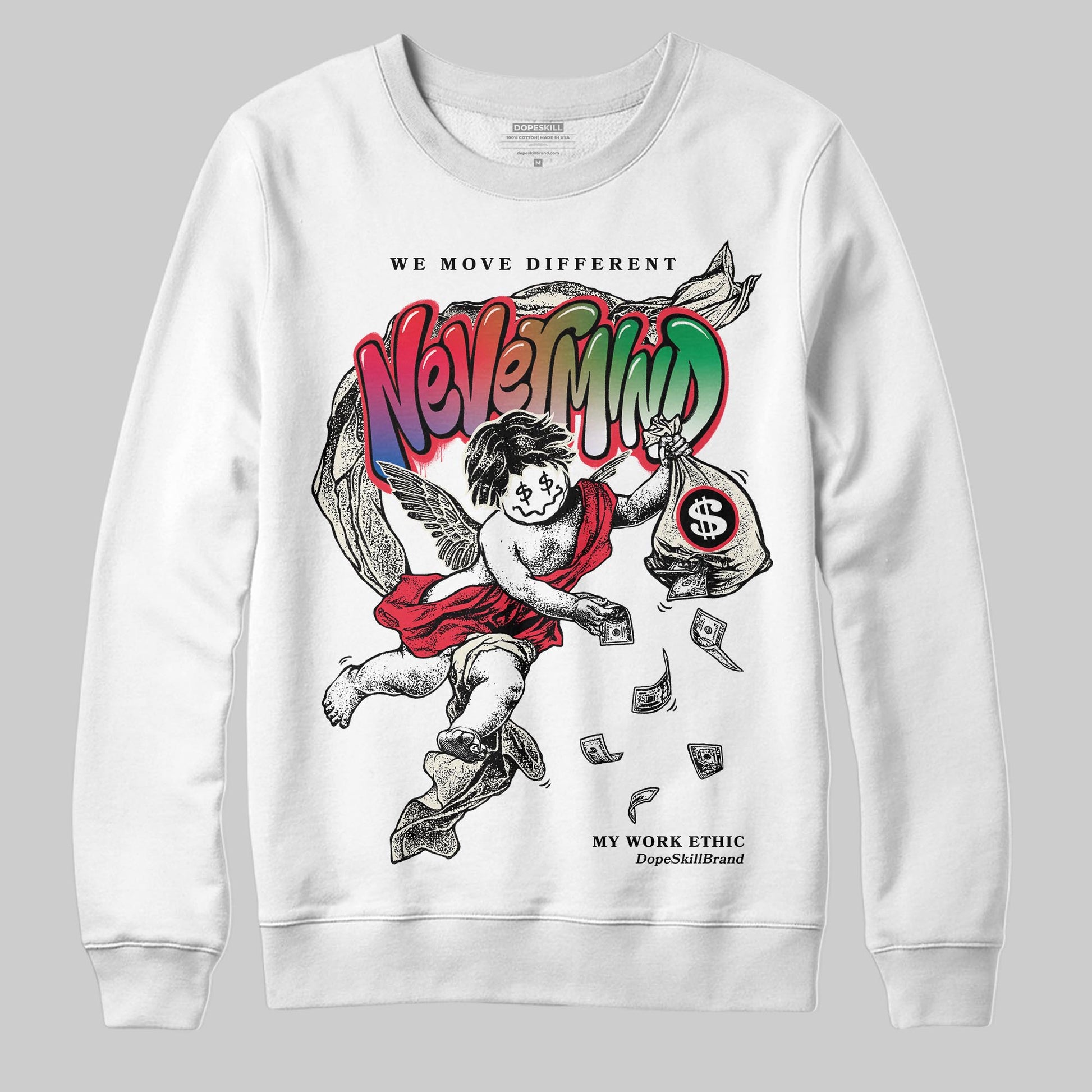 Jordan 11 Retro 285 Atlanta DopeSkill Sweatshirt Nevermind Graphic Streetwear - White