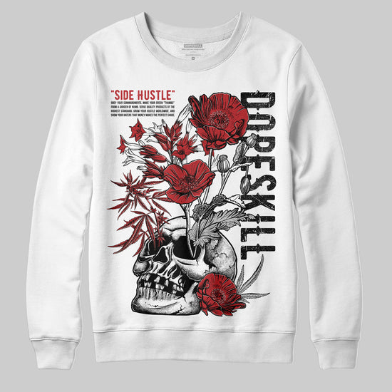 Jordan 12 Retro Flu Game (2025) DopeSkill Sweatshirt Side Hustle Graphic Streetwear - White