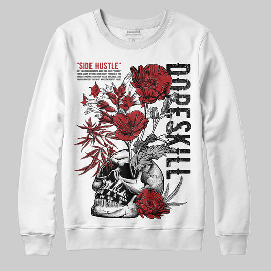 Jordan 12 Retro Flu Game (2025) DopeSkill Sweatshirt Side Hustle Graphic Streetwear - White