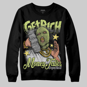 Jordan 4 GS “Light Lemon Twist” DopeSkill Sweatshirt Get Rich Graphic Streetwear - Black