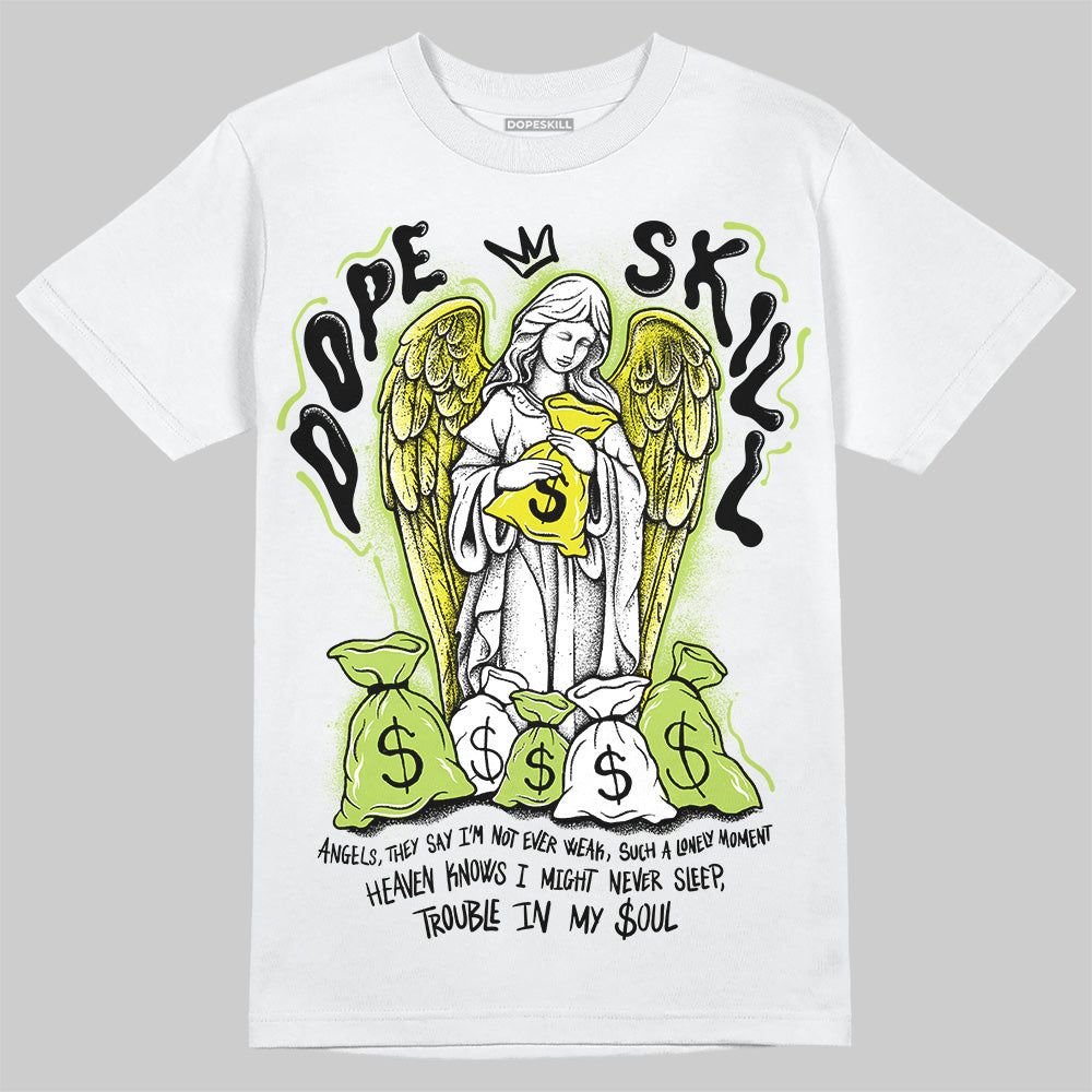 Jordan 13 Retro Bright Cactus DopeSkill T-Shirt Angels Graphic Streetwear - White