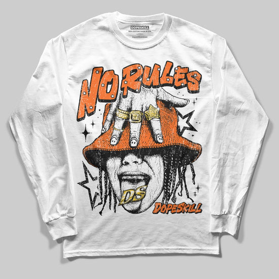 Orange Sneakers DopeSkill Long Sleeve T-Shirt No Rules Graphic Streetwear - White
