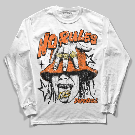 Orange Sneakers DopeSkill Long Sleeve T-Shirt No Rules Graphic Streetwear - White
