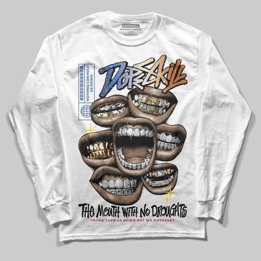 Jordan 17 Retro Low SP Infinite Archives DopeSkill Long Sleeve T-Shirt The Mouth With No Droughts Graphic Streetwear - White