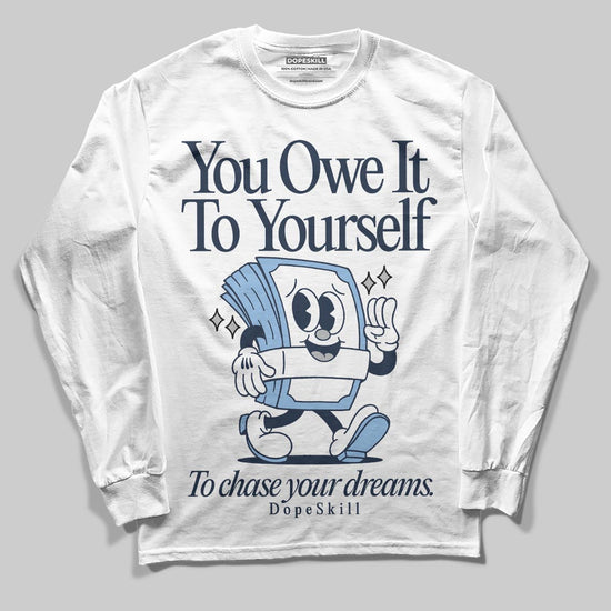 Asics Gel-Cumulus 16 Wash/Independence Blue DopeSkill Long Sleeve T-Shirt Owe It To Yourself Graphic Streetwear - White