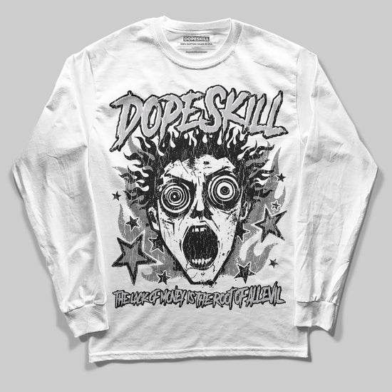 Grey Sneakers DopeSkill Long Sleeve T-Shirt Root of Evil Graphic Streetwear - White