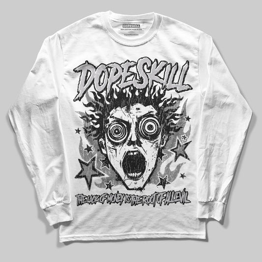 Grey Sneakers DopeSkill Long Sleeve T-Shirt Root of Evil Graphic Streetwear - White