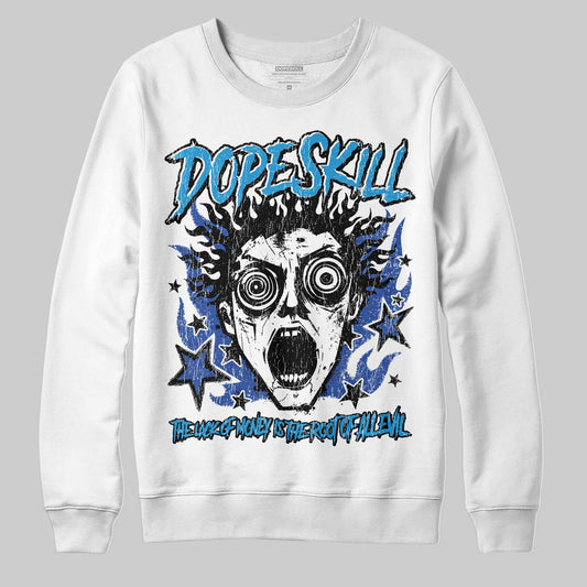 Royal Blue Sneakers DopeSkill Sweatshirt Root of Evil Graphic Streetwear - White