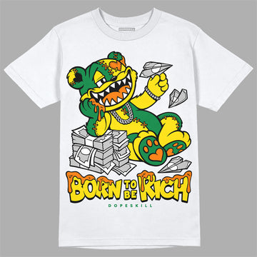 Dunk Low Reverse Brazil DopeSkill T-Shirt Born To Be Rich Graphic Streetwear - White 