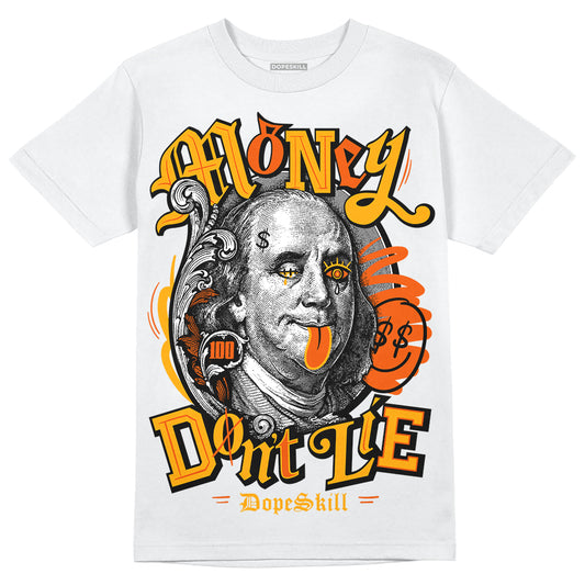 Jordan 12 Retro Black Taxi DopeSkill T-Shirt Money Don't Lie Graphic Streetwear - White