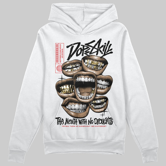 Jordan 3 OG “Black Cement” DopeSkill Hoodie Sweatshirt The Mouth With No Droughts Graphic Streetwear - White