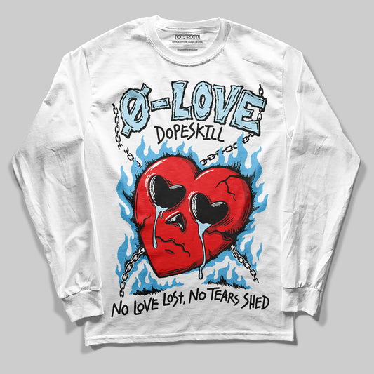 Jordan 11 Retro Legend Blue DopeSkill Long Sleeve T-Shirt Crying Heart Graphic Streetwear- White