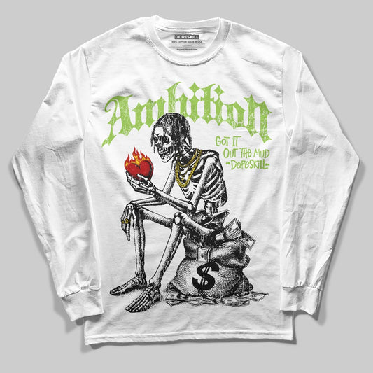 Neon Green Sneakers DopeSkill Long Sleeve T-Shirt Ambition Graphic Streetwear - White