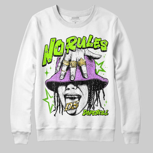 Neon Green Sneakers DopeSkill Sweatshirt No Rules Graphic Streetwear - White