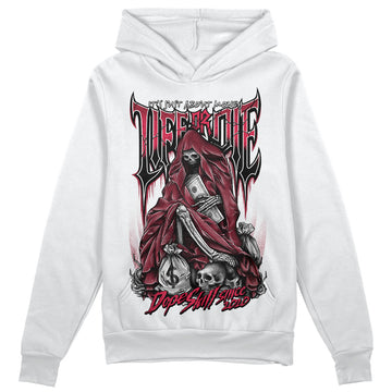 Jordan 1 Retro High '85 OG Metallic Burgundy DopeSkill Hoodie Sweatshirt Life or Die Graphic Streetwear - White