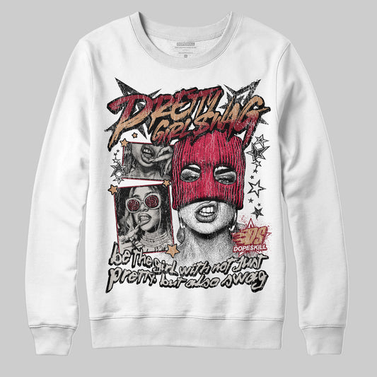 Adidas SAMBA OG ‘Collegiate Burgundy’ DopeSkill Sweatshirt Pretty Girl Swag Graphic Streetwear - White