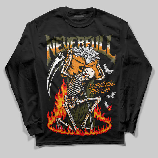 Jordan 5 "Olive" DopeSkill Long Sleeve T-Shirt NeverFull Graphic Streetwear - Black