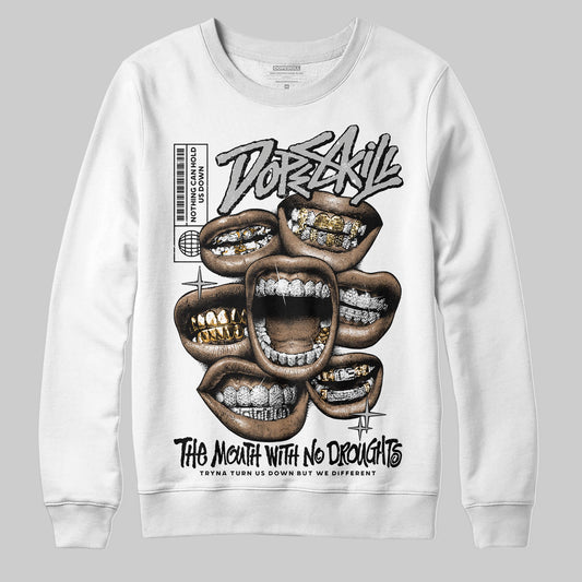 Jordan 10 OG “Steel” DopeSkill Sweatshirt The Mouth With No Droughts Graphic Streetwear - White