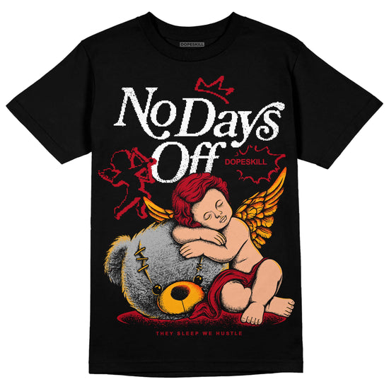 Jordan 7 Retro Cardinal DopeSkill T-Shirt New No Days Off Graphic Streetwear - Black