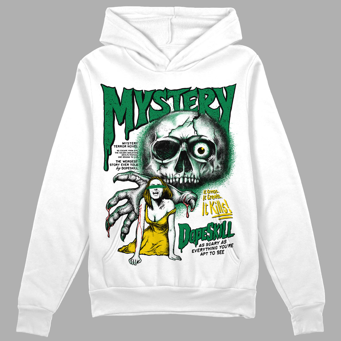 Jordan 5 “Lucky Green” DopeSkill Hoodie Sweatshirt Mystery Ghostly Grasp Graphic Streetwear - White