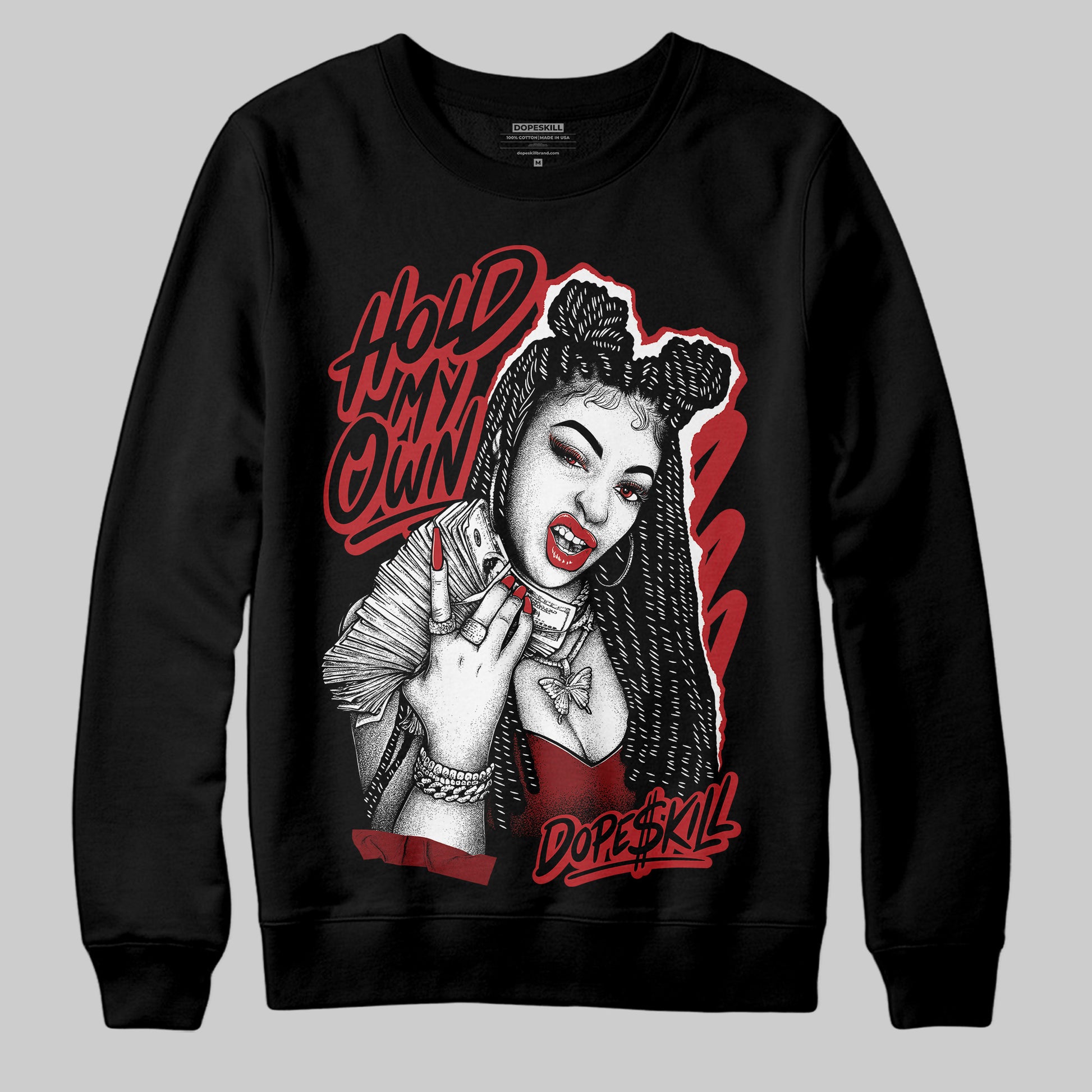 Jordan 12 Retro Flu Game (2025) DopeSkill Sweatshirt New H.M.O Graphic Streetwear - Black