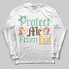 SB Dunk Low Rodeo Tourmaline DopeSkill Long Sleeve T-Shirt Protect Me From Evil Graphic Streetwear - White
