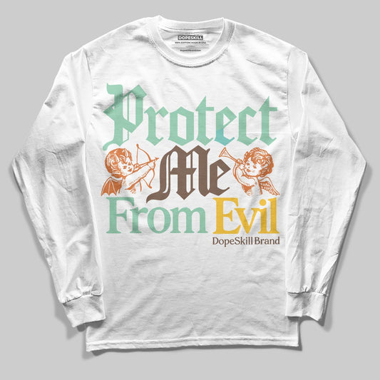 SB Dunk Low Rodeo Tourmaline DopeSkill Long Sleeve T-Shirt Protect Me From Evil Graphic Streetwear - White