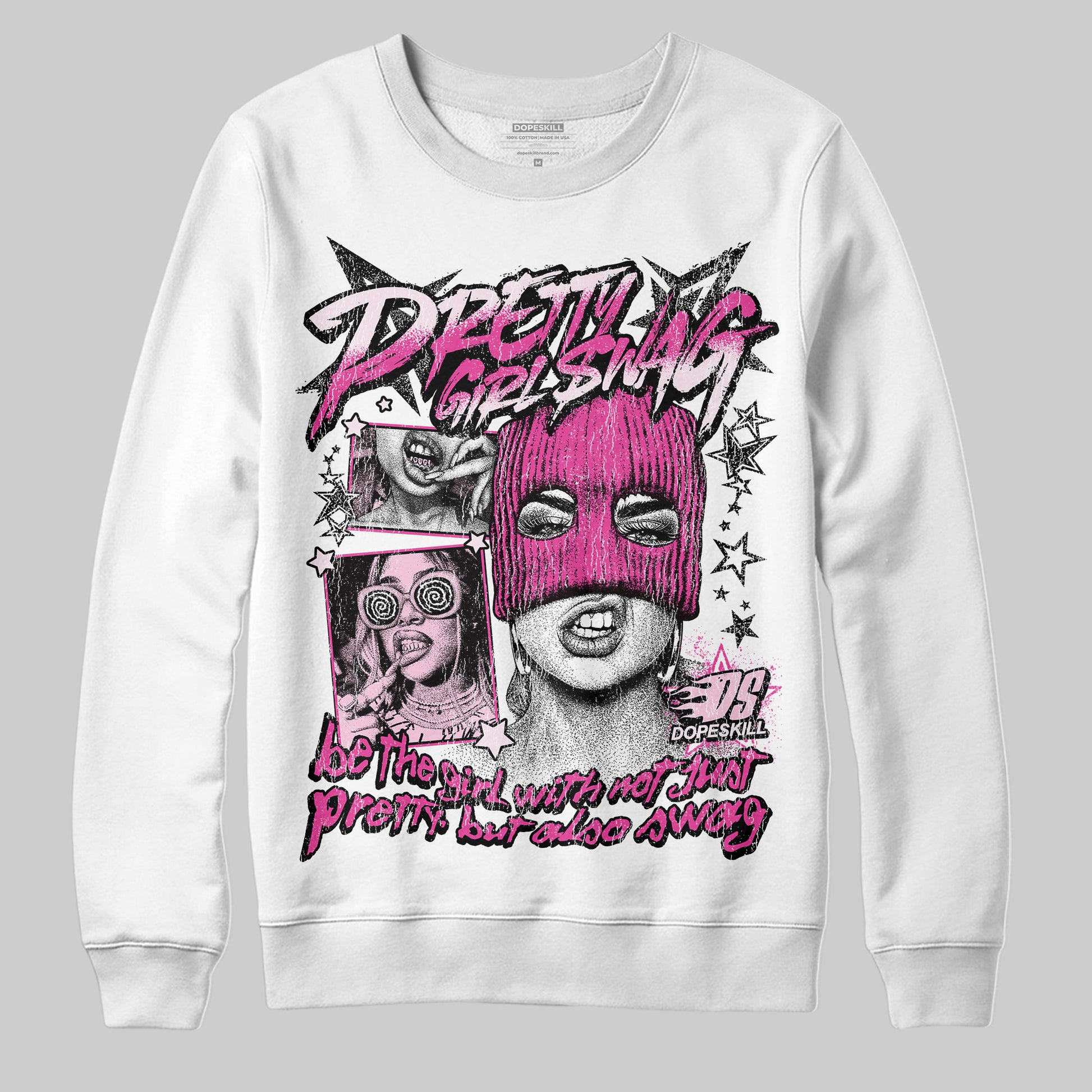 Dunk Low Triple Pink DopeSkill Sweatshirt Pretty Girl Swag Graphic Streetwear - White